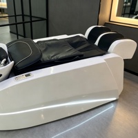 Fauteuil de pédicure de luxe en forme de croissant avec auvent LED, station de spa pour les pieds avec massage électrique et tabouret pour technicien