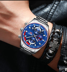 2375 obral besar jam tangan kuarsa pria jam tangan kalender pria Relogio Masculino bercahaya jam tangan olahraga kasual baja tahan karat tahan air - Product Image 3