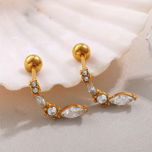 Pendientes de moda con diseño de arcoíris, corona, lazo y cristal, chapados en oro, para regalo o ocasiones especiales. - Product Image 3