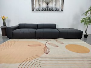 Déstockage : Canapé Pixel 3,3 m avec structure en bois massif et revêtement en <span class=keywords><strong>cuir</strong></span> écologique pour <span class=keywords><strong>salon</strong></span>, villa, hôtel - Product Image 2
