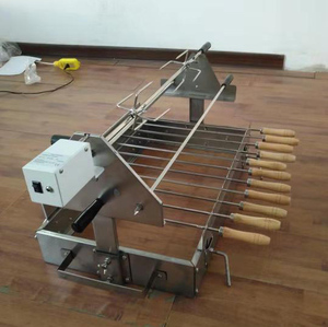 Juego de Parrilla Portátil de Acero Inoxidable con Motor de Corriente Continua de 12 V, <span class=keywords><strong>Asador</strong></span> Giratorio y Estructura para Brochetas - Product Image 1