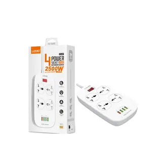 LDNIO SC4407 영국 EU 미국 표준 플러그 전원 소켓 4 콘센트 확장 전원 스트립 QC3.0 포트 자동 id USB 전원 소켓