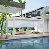 YOUYA Pergolar solaire personnalisé Pergola en verre Bioclimatica Alluminio Pergola motorisée étanche à la pluie pour piscine/jardin avec système photovoltaïque