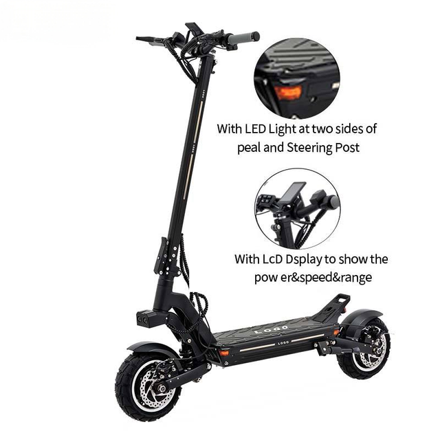 Electric Scooter Powerful 1200W Dual Motor One Year Warranty Electric Scooter 55 km/h With LCD Display