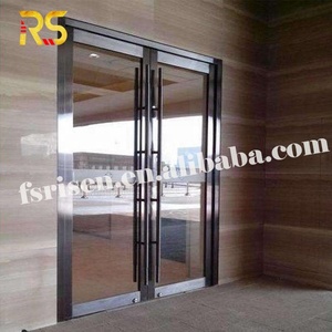 Moderno ufficio <span class=keywords><strong>porta</strong></span> d'ingresso in acciaio temperato <span class=keywords><strong>porta</strong></span> a <span class=keywords><strong>battente</strong></span> in vetro con cornice a <span class=keywords><strong>specchio</strong></span> per la progettazione di ingresso principale di edifici commerciali - Product Image 6