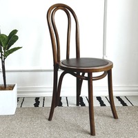 Chaise de salle à manger en bois massif élégante du fabricant, en rotin ou en cuir, stable pour salle à manger ou café