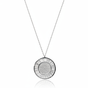 Baguette Pierre Clair Zircon Forme Ronde Charme Turc À La Main En Gros 925 En Argent Sterling Pendentif Bijoux - Product Image 2