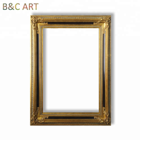 Moulure en bois de pin massif, finition noyer foncé avec bordure dorée fine, bande plate de 80 mm de large pour décoration de galerie d'art et grandes peintures à l'huile