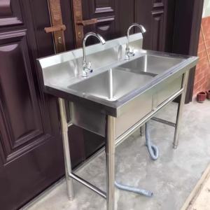 Lavello da <span class=keywords><strong>Cucina</strong></span> in Acciaio Inossidabile Resistente alla Corrosione con Dimensioni Personalizzabili, Lavello Commerciale per Scuole - Product Image 2