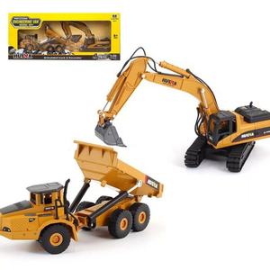 รถบรรทุกโลหะหล่อขึ้นรูป SJY-1611 ชุดของเล่นรถก่อสร้างแบบเคลื่อนที่ได้ ขนาด 1/50 รถขุดและรถดัมพ์ สำหรับเด็ก - Product Image 6