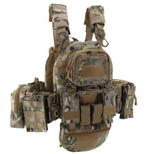 Ensemble de gilet tactique robuste, gilet d'entraînement camouflage, système de déverrouillage rapide, équipement de terrain multifonctionnel, sac de gilet tactique - Product Image 3