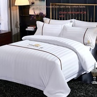 Ensemble de literie pour hôtel 5 étoiles, linge de lit en coton pur, housse de couette, ensemble de draps, broderie personnalisée, logo personnalisable