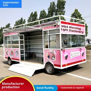Carrito Eléctrico de Frutas y Verduras, Carrito de Venta Móvil para Supermercados, Carrito de Desayunos y Comida Rápida, Carrito de Venta Ambulante de Aperitivos, de Chapa Metálica - Product Image 4