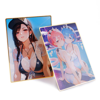 Cartes à jouer plaquées or de dessin animé d'anime, cartes de jeu en métal doré personnalisées, collection de cartes de jeu d'anime mixtes, cartes plaquées or gravées
