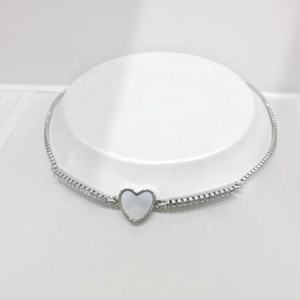 สร้อยข้อมือเงินแท้ 925 รูปหัวใจประดับเปลือกหอย ชุบทอง เรียบหรู ดูดี ราคาโรงงาน - Product Image 1
