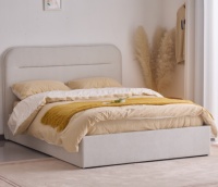 Lit plateforme rembourré avec rangement intégré pour chambre moderne
