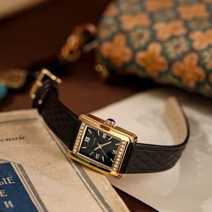 Reloj de Cuarzo Cuadrado con Diseño Romboidal, Minimalista y de Lujo Ligero, con Correa de Cuero Genuino, Elegante y Exclusivo para el Uso Diario de Mujeres - Product Image 4