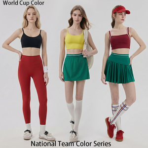 Conjunto <span class=keywords><strong>de</strong></span> Yoga <span class=keywords><strong>de</strong></span> 2 Piezas para Mujer, Top <span class=keywords><strong>de</strong></span> Manga Corta y Pantalones Cortos <span class=keywords><strong>de</strong></span> Cintura Alta, Ropa Deportiva para Fanáticas del Fútbol - Product Image 1