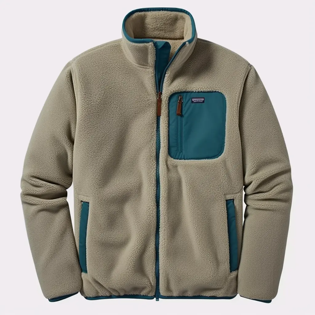 Casaco de inverno dos homens jaqueta de lã cor sólida bolsos fleece zip up fábrica jaqueta personalizada sherpa velo jaqueta
