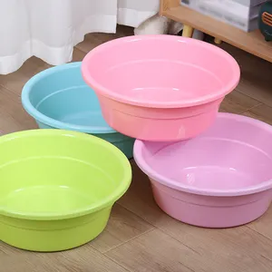 High Quality Multifunctional Round Plastic Basin Hot Selling Solid Color Thickened Material Wash Basin