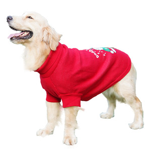 Pull de Noël pour chien, épais, tenue d'hiver pour grands chiens, Golden Retrievers, motif Père Noël rouge - Product Image 2