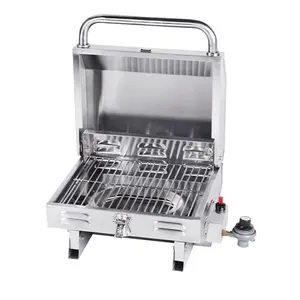 Marine Barbecue Gas grill aus Edelstahl mit quadratischer Schienen halterung