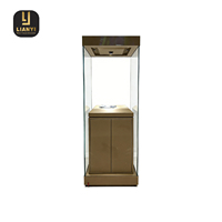 Vitrine de musée ultra-claire à LED, sur mesure, en verre faible en fer, design minimaliste sans cadre, vue ininterrompue, écologique, robuste