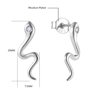 Yh Bijoux Haute Qualité Design Classique 925 Sterling Silver Snake Stud Post Boucles D'oreilles Femmes