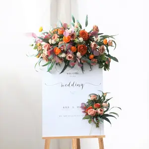 Sfondo decorativo arco fiore artificiale per ghirlande matrimonio corridoio per arredamento con fiori decorazione matrimonio all'aperto