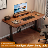 Bureau de jeu motorisé en bois traditionnel de style exécutif pour espace de travail moderne, bureau électrique à hauteur réglable, source de fourniture directe