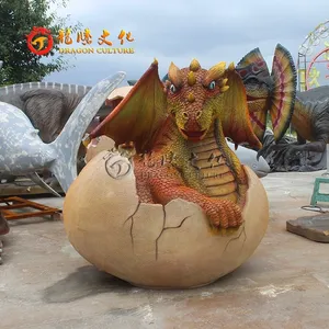 Oeuf de dinosaure de simulation en fibre de verre PictureDinosaur Egg pour prendre des photos Statue de dinosaure artificielle Dino en fibre de verre