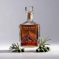 Bouteille de luxe 750 ml en verre super-cristallin en forme de volcan avec bouchon, vide, pour spiritueux, liqueur, whisky, brandy, carafe personnalisée, vente en gros directe usine