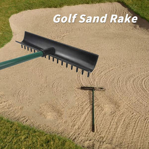 Râteau à sable de golf double face en alliage d'aluminium avec manche en fibre de verre, râteau de bunker pour accessoires de terrain de golf et de driving <span class=keywords><strong>range</strong></span>, fabriqué en plastique - Product Image 2