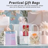 Sacs fourre-tout transparent en plastique avec logo personnalisé 10X10X4 pouces sac cadeau approuvé par le stade avec poignées pour les femmes sport travail voyage