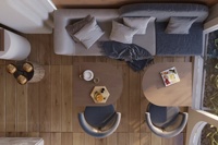 Aménagement intérieur complet de boulangerie-pâtisserie, personnalisation de la pièce, vitrine en verre, comptoir de bar, décoration de café, salon de thé