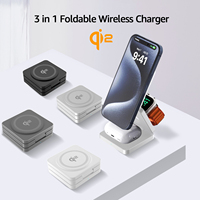 Station de charge sans fil rapide OEM 15W 3 en 1 pliable pour iPhone 16, iWatch et AirPods avec une puissance de sortie de 7W