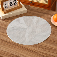 Napperons de style occidental Restaurant rond simple lumière luxe repas creux tampons de cuisine Anti-chaud ensemble de salle à manger nappe en PVC