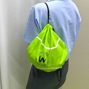 Mochila ecológica de 12 pulgadas de poliéster con cordón, reutilizable, impermeable, para gimnasio, bolsas deportivas, promoción, bolsa de baloncesto, Foe Outdoor - Product Image 3