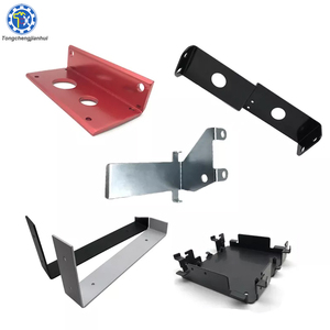 定制重型黑色涂层钢铝冲压弯曲l形支架，用于搁板家具支撑 - Product Image 6