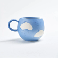 Vente en gros motif nuage mignon cadeau porcelaine tasses personnalisées tasse à café thé en céramique personnalisée