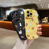 Coque de téléphone portable motif chat fleuri mignon pour iPhone 14 15 18 Pro 16 17 Pro Max, antichoc, coque arrière épaisse