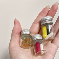 MIni Tube en verre 5ml 10ml 15ml 20ml 25ml 30ml 50ml 60ml 100ml 120ml flacon de stockage en verre transparent avec bouchon à vis en aluminium