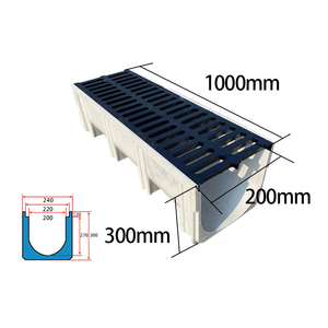Canaux de drainage linéaires à installation facile et haute capacité de charge, canaux de drainage des eaux pluviales, canaux de drainage en résine pour sols, canaux de drainage routier - Product Image 5