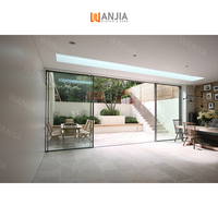 Porte coulissante en verre à cadre fin en aluminium WANJIA, cadre étroit, porte coulissante en verre pour patio, porte coulissante en verre en aluminium