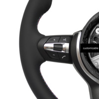 Volant en cuir de conception ronde sans palettes pour BMW E90 E91 E92 E93 E70 E71 E72 E53 E89 E84 E81 E87 E82 E88 F10 F11 F20 F30