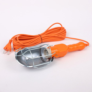 ไฟทำงานแบบมือถือพร้อมตะขอ ไฟตรวจสอบแบบพกพา 110-220V หลอดฮาโลเจน ฝาครอบโลหะสีส้ม สำหรับซ่อมรถยนต์ - Product Image 2