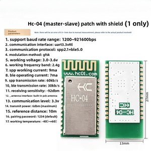HC-<span class=keywords><strong>04</strong></span> โมดูลสองโหมด <span class=keywords><strong>SPP</strong></span> 2.1 มาสเตอร์-สเลฟ ออลอินวัน BLE 5.0 การส่งข้อมูลแบบโปร่งใสความเร็วสูงแบบไร้สาย - Product Image 6