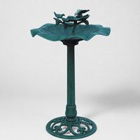Bain d'oiseaux sur piédestal Art Déco antique vertigrine, sculpture d'oiseaux et de fleurs, écologique, solaire, résistant aux intempéries, en résine, pour extérieur