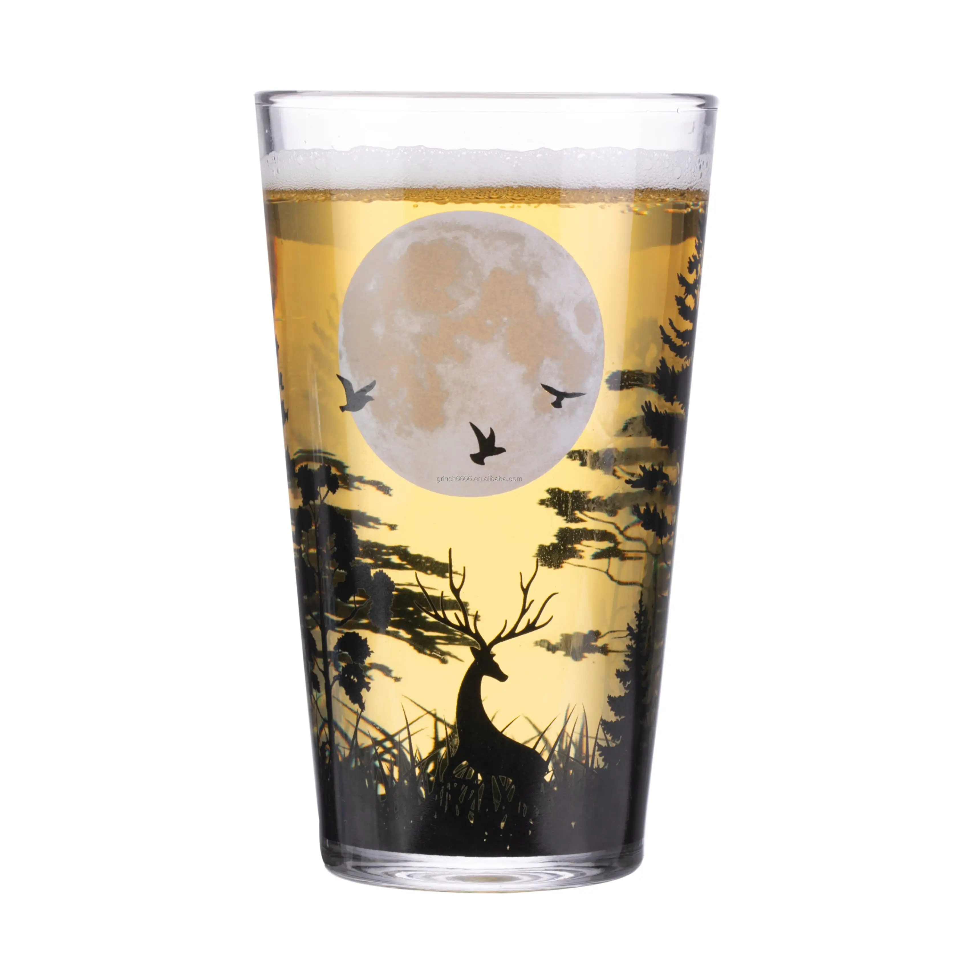 Forest Landscape Beer Glasses Full Moon Forest Beer Mug Cup Bar Glassware Pine Tree Forest Glasses Tumbler Beer Lover Gifts