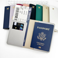 Étui de passeport personnalisé avec logo, en cuir PU épais, porte-cartes d'identité, porte-cartes de crédit, étui pour cartes de visite